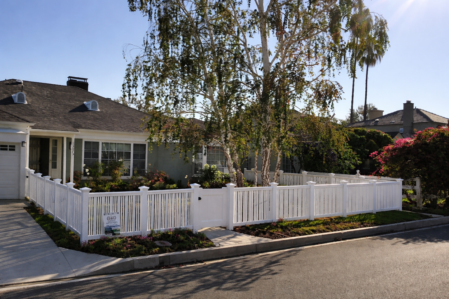 White Vinyl Closed Picket Semi-Privacy Fence