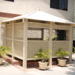 GnG Vinyl Fencing Vinyl Gazebo in Tan no Cupla