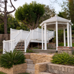 GnG Vinyl Fencing Vinyl Gazebo in Tan no Cupla with vinyl fecning