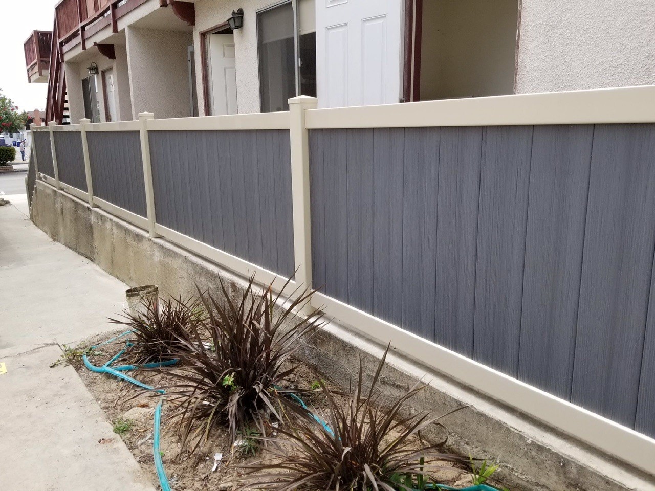 Grey-With-Tan-Accents-Privacy-Vinyl-Fence