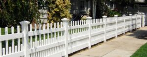 Picket fence in front yard