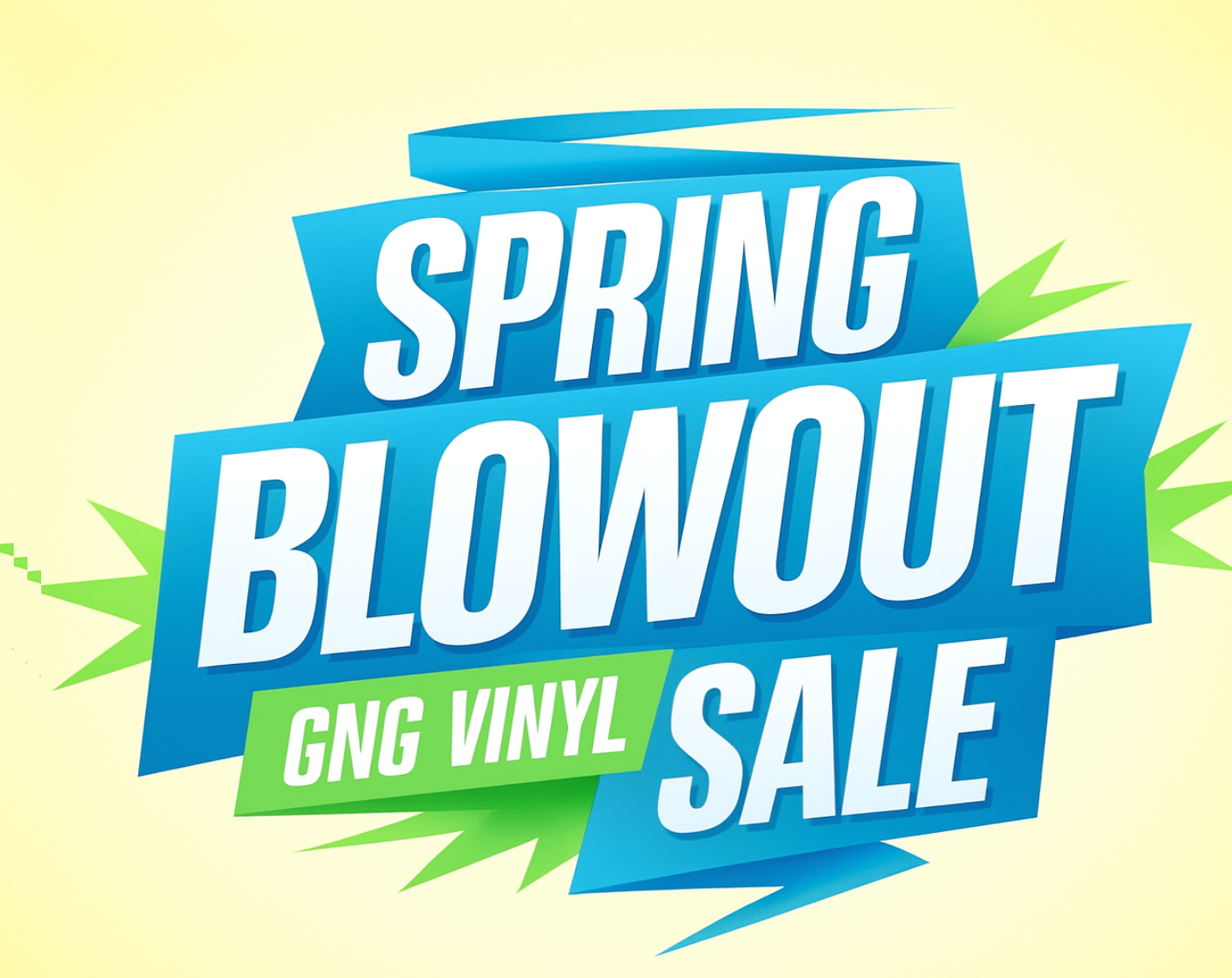GNG VINYL 2026 spring sales event ad.