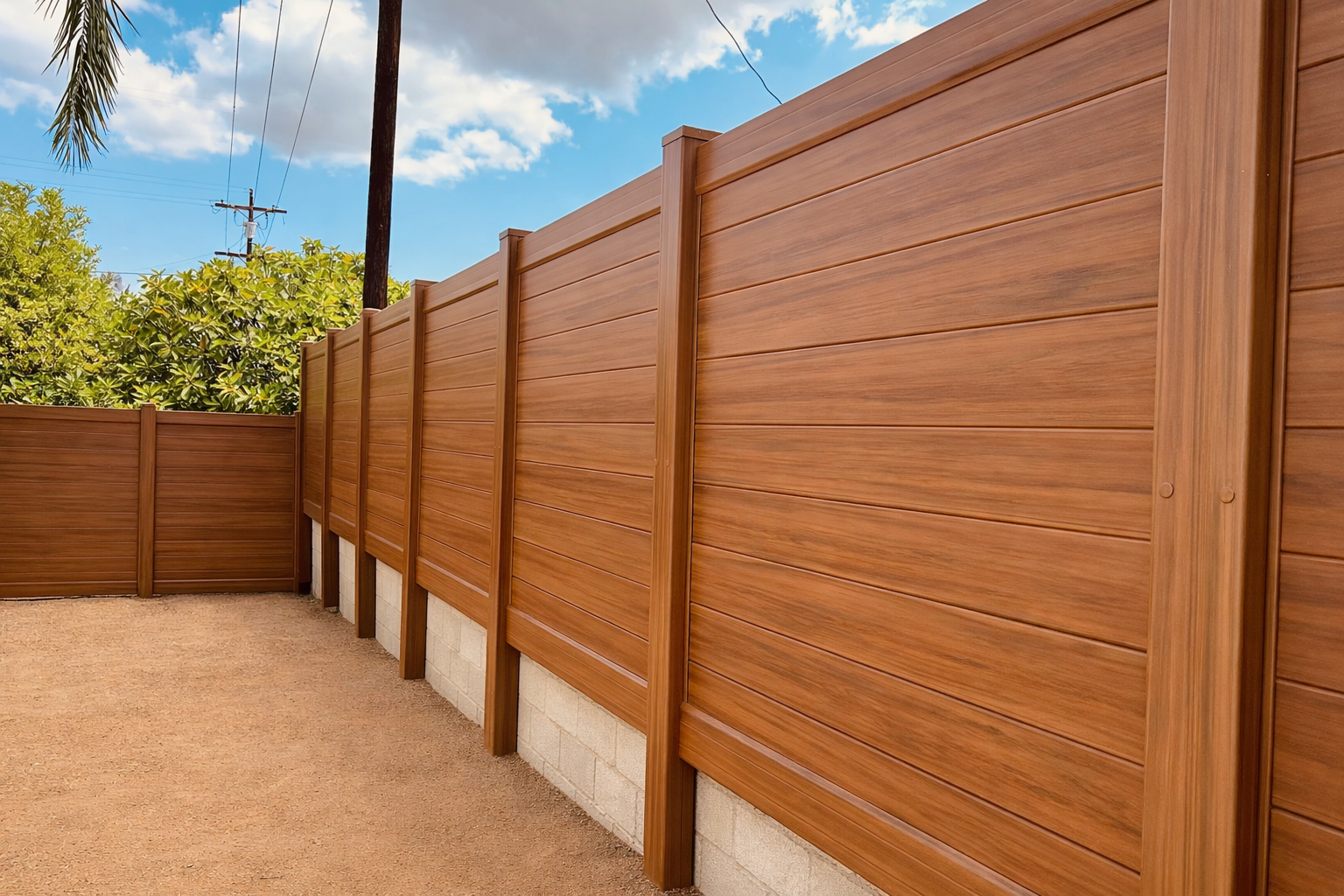 Brown Vinyl Fencing